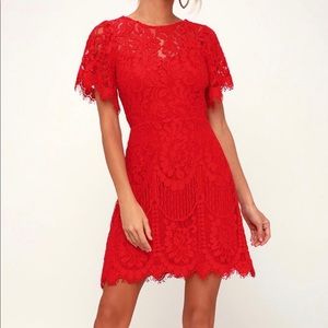Lulu Pearson Red Lace Dress